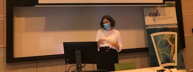 Dra Diane Rivet dictando charla proyectos POST ok